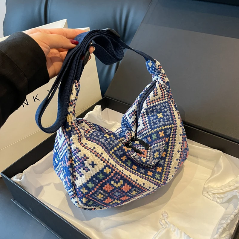 Ethnic Wind Canvas Shoulder Bag Small Tote Female Messenger - Image 3