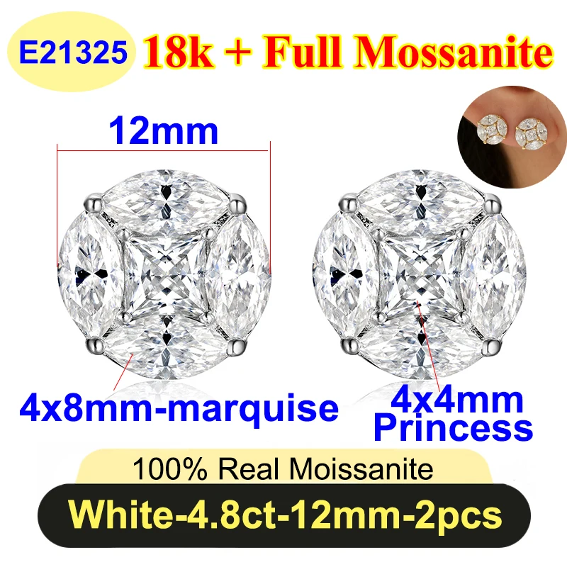 Purenew Princess Marquise Cut Moissanite Earrings For Women S925 - Image 15