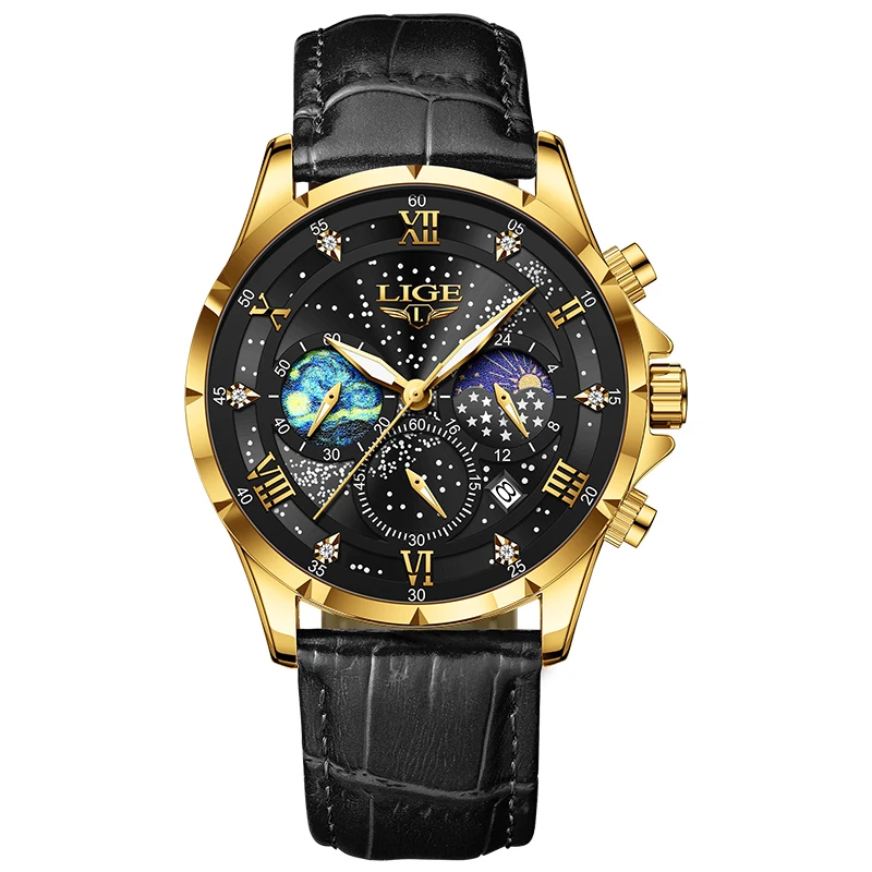 Men's Leather Strap Quartz Watch – Classic - Image 12