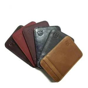 Fashion 100% Genuine Leather Thin Bank Credit Card Case
