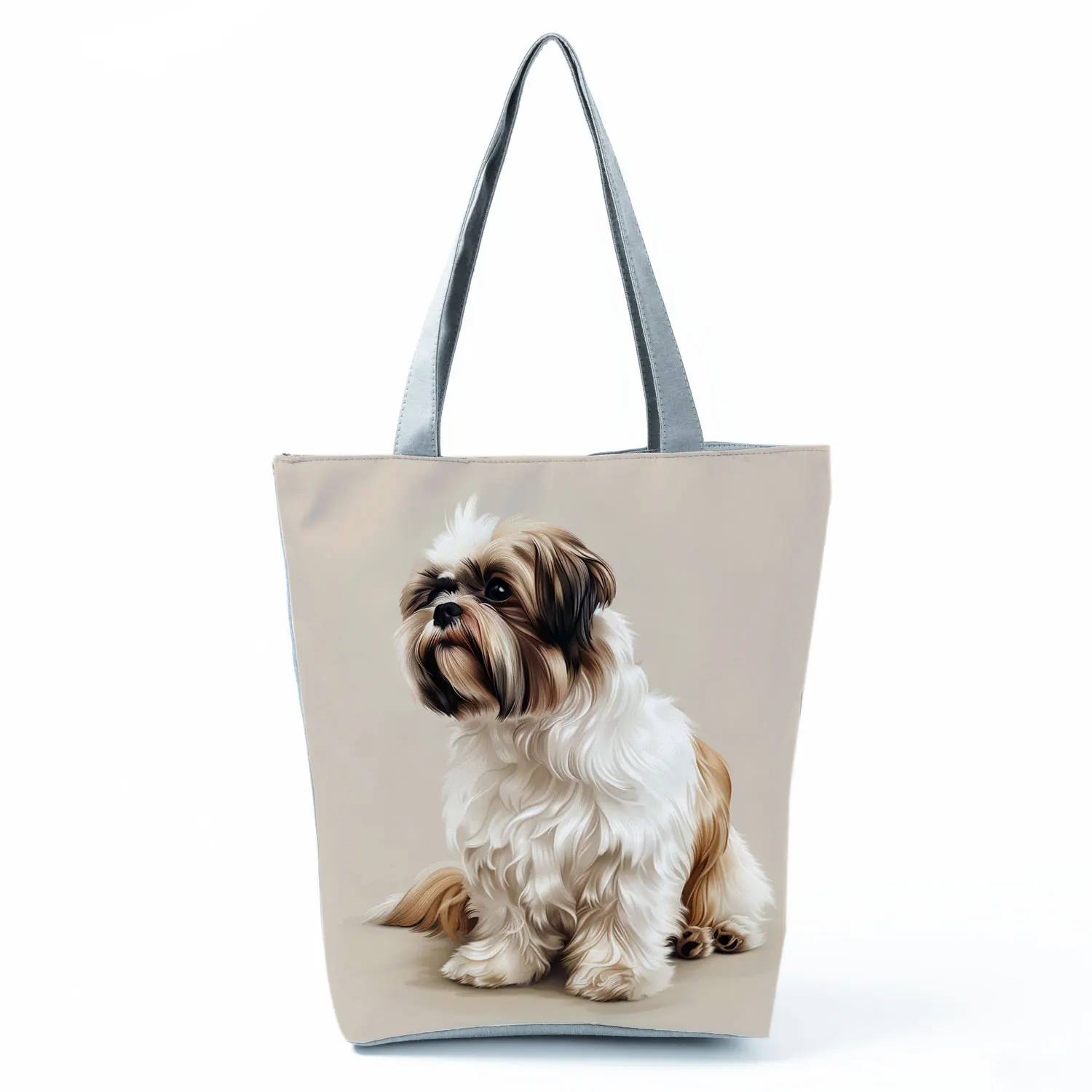 Cute Shih Tzu Print Shopping Bags Groceries Women Handbags - Image 18