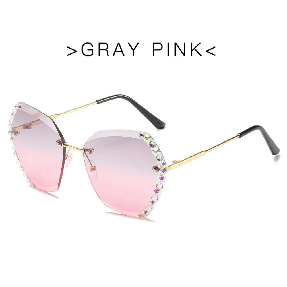 Vintage Oversized Rimless Sunglasses - Image 7
