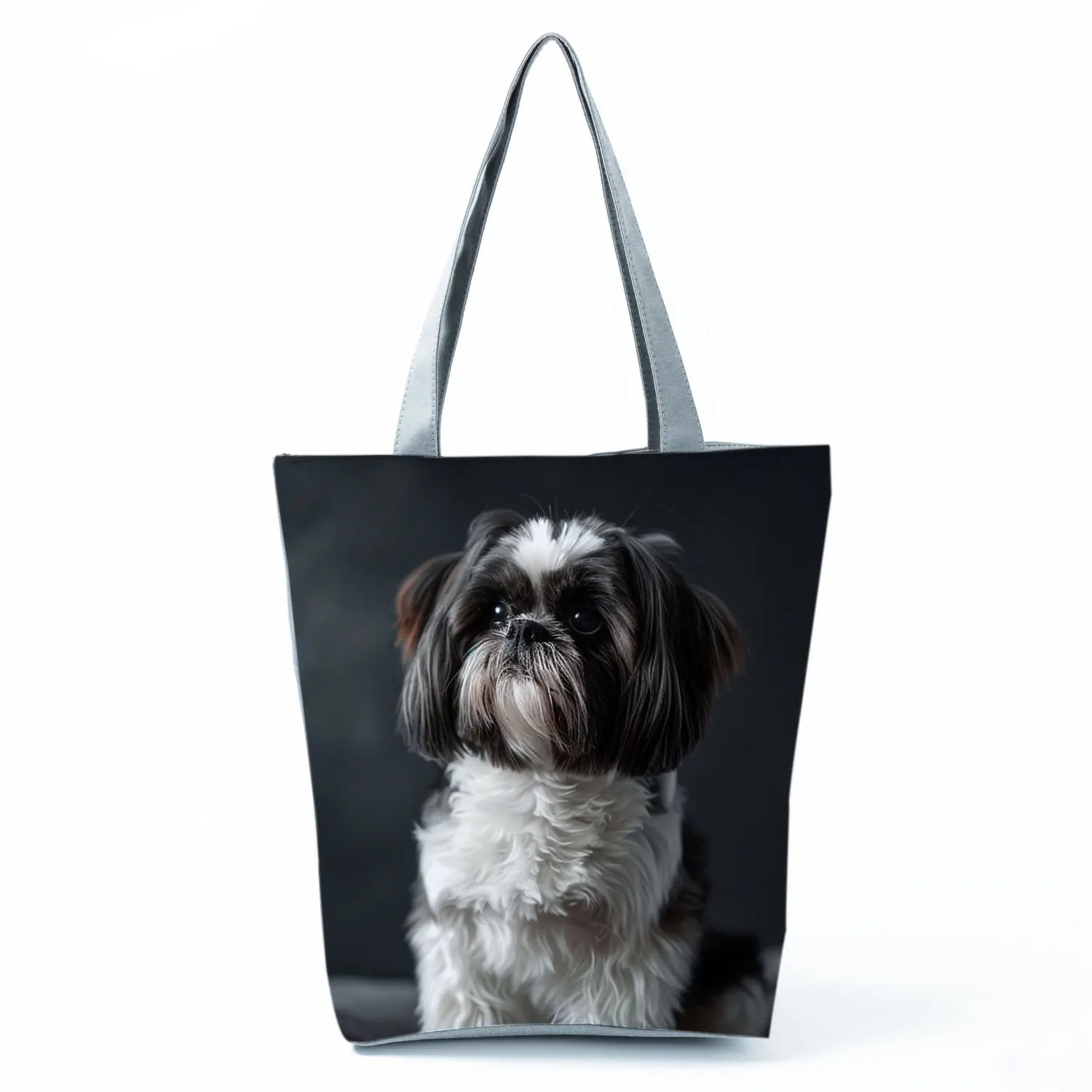 Cute Shih Tzu Print Shopping Bags Groceries Women Handbags - Image 15