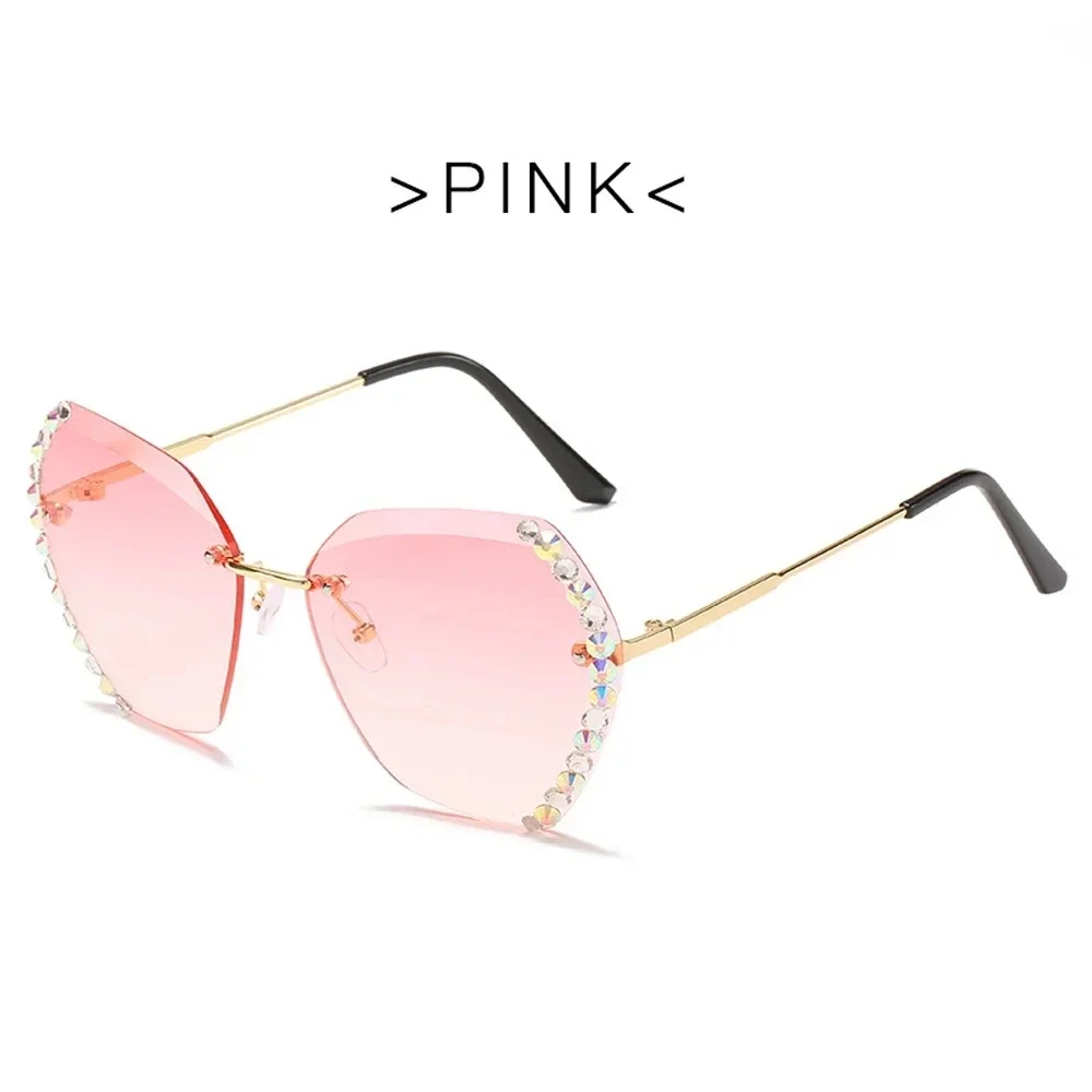 Vintage Fashion Oversized Rimless Sunglasses Women Famous Luxury Brand - Image 10