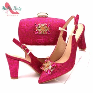Fuchsia Color Italian Classics Design African Women Shoes And