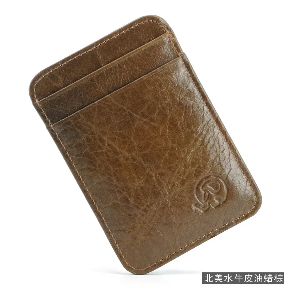 Fashion 100% Genuine Leather Thin Bank Credit Card Case - Image 19