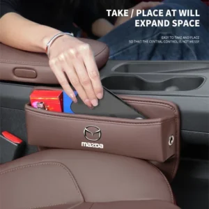 Premium Car Seat Gap Organizer Textured Pu Leather Front