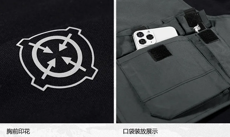Fashion Men Black Techwear 100% Cotton Patch Stich Long - Image 3