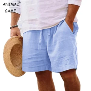 New Mens Cotton Solid Color Short Lightweight Gym Pants