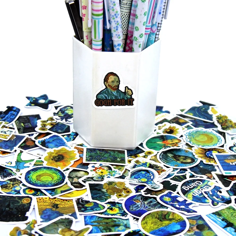 Van Gogh Cute Stickers Pack Aesthetic Stationery Supplies Lot - Image 5