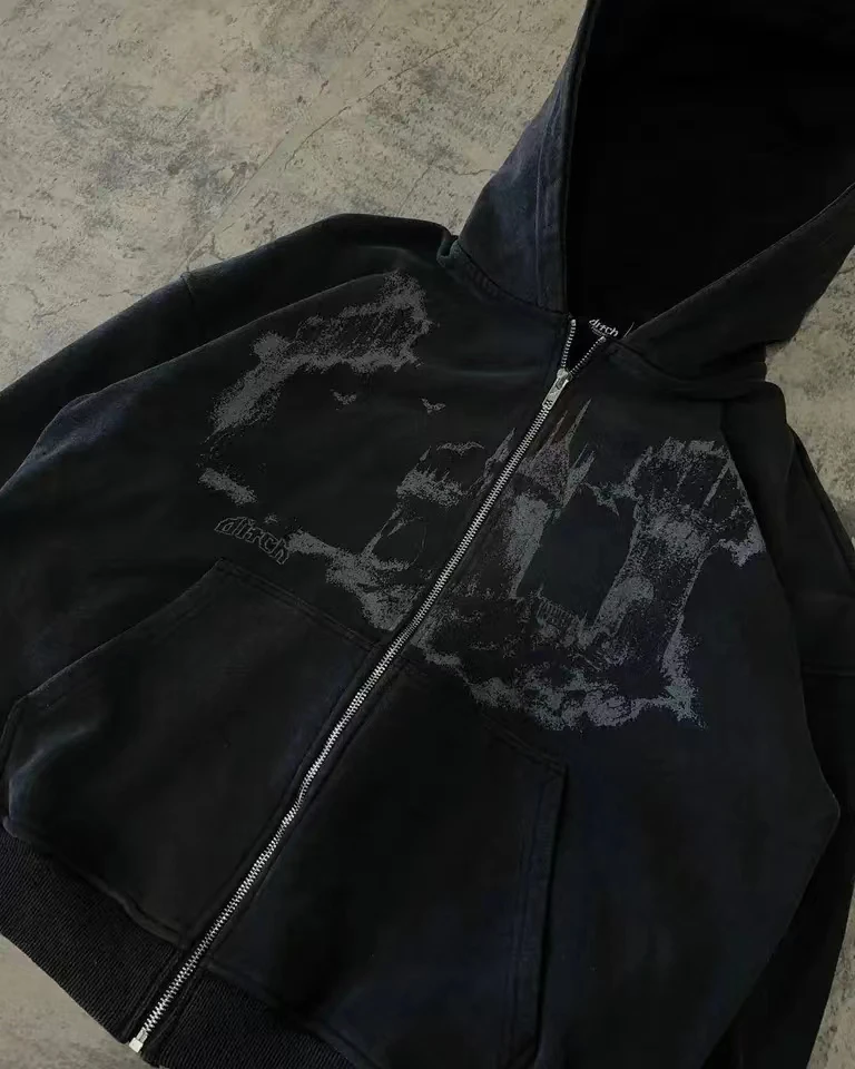 Man Hoodie Y2k Goth Streetwear Men Hip Hop Streetwear - Image 2