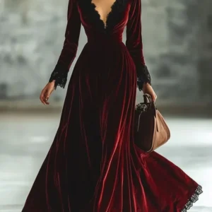 Elegant Velvet Dress For Women S Autumn Casual Sexy