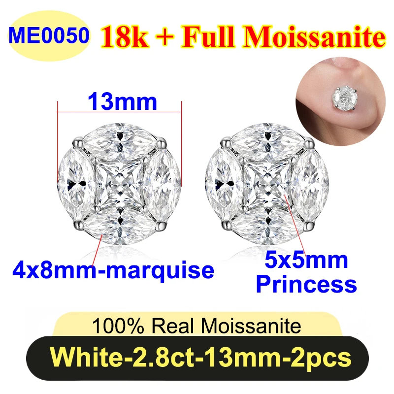 Purenew Princess Marquise Cut Moissanite Earrings For Women S925 - Image 16