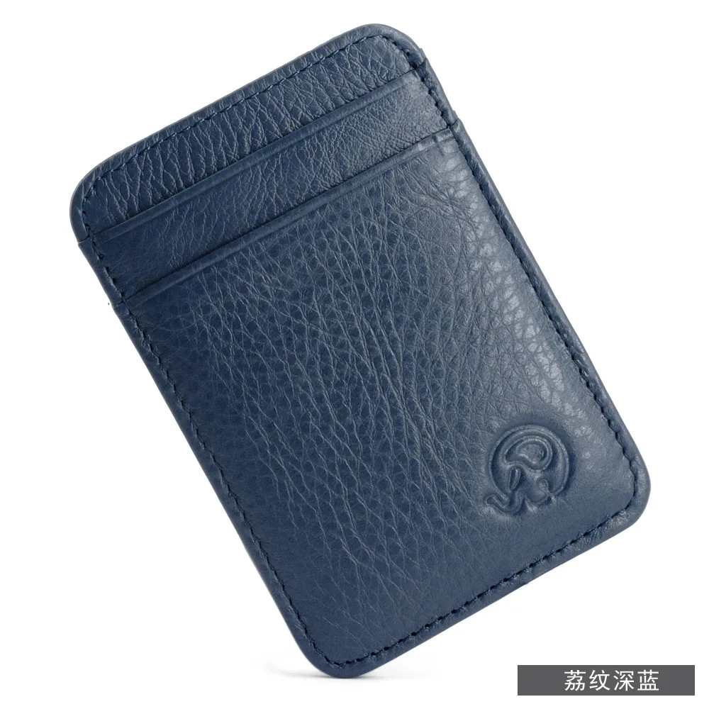 Fashion 100% Genuine Leather Thin Bank Credit Card Case - Image 12