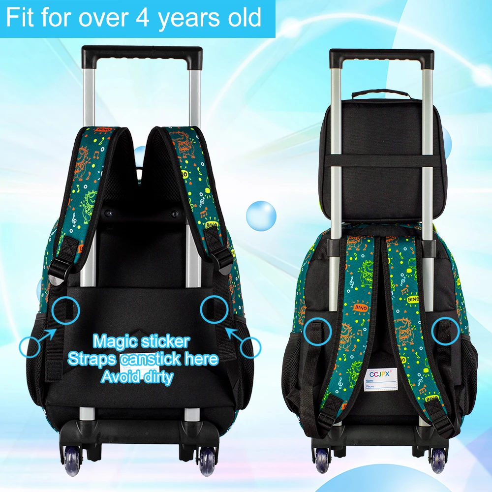 Dinosaur Rolling Backpack For Boys - Image 2