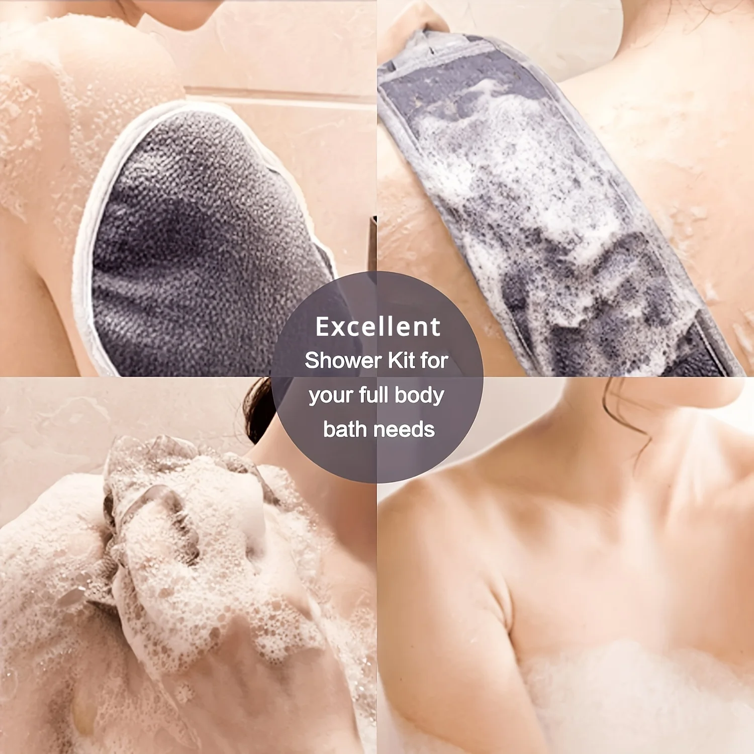 Exfoliating Body Scrubber Set - Includes Back Scrubber, Bath Glove And Shower Bath Sponge Loofah - Deep Clean And Vitalize - Image 3