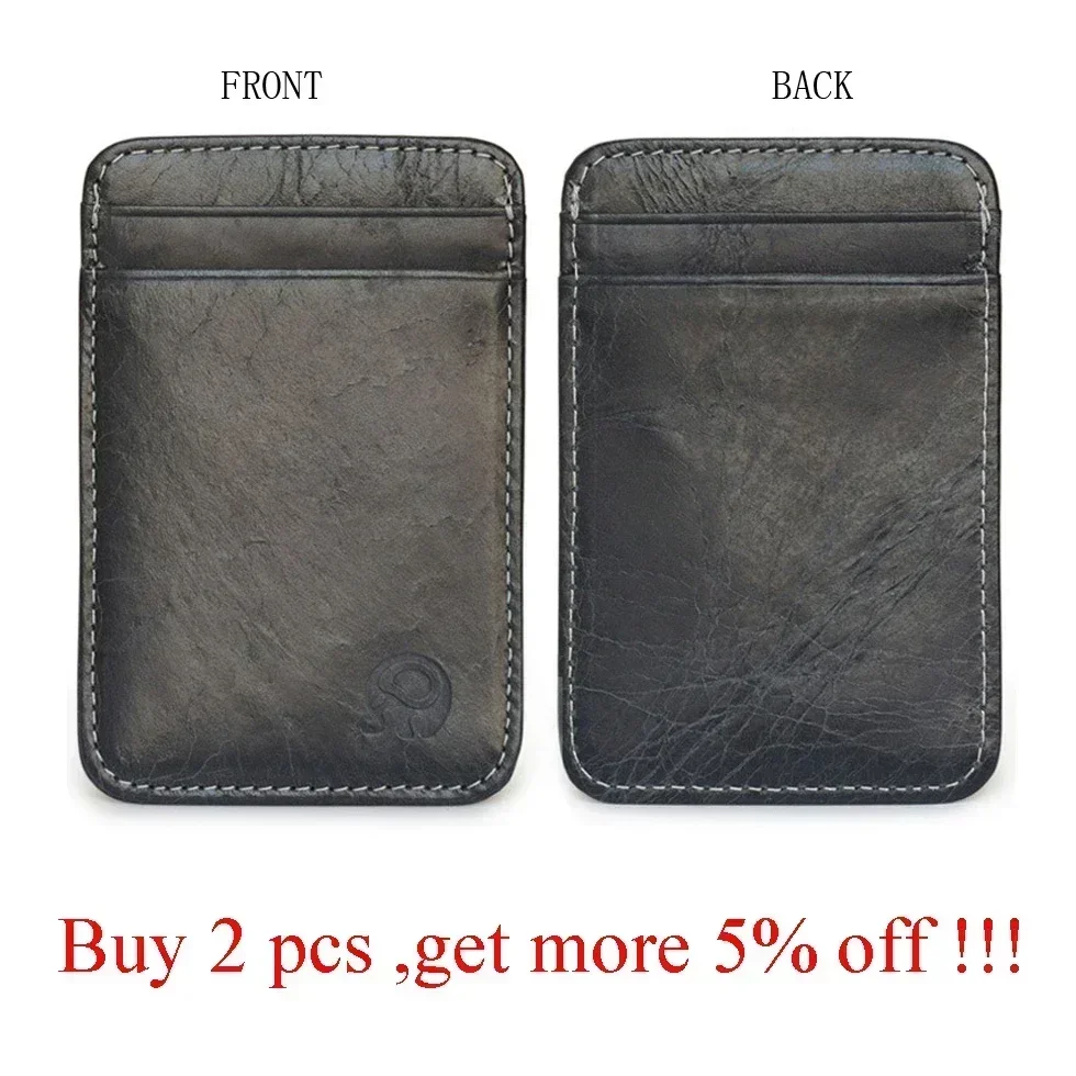 Fashion 100% Genuine Leather Thin Bank Credit Card Case - Image 2
