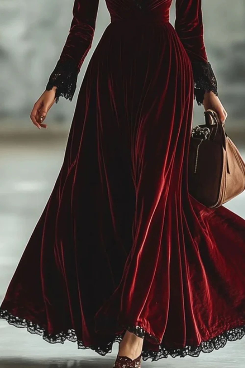 Elegant Velvet Dress For Women S Autumn Casual Sexy - Image 2