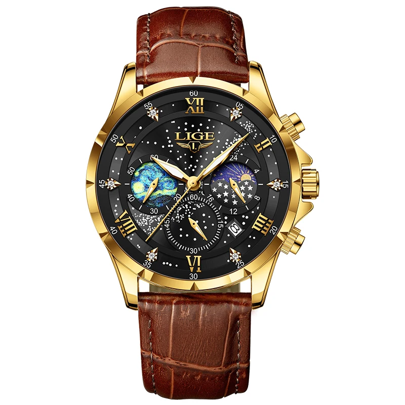 Men's Leather Strap Quartz Watch – Classic - Image 11