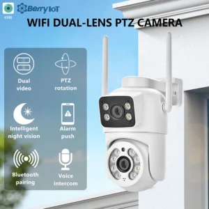 4mp Outdoor Waterproof Surveillance Camera Dual Lens Dual Screen