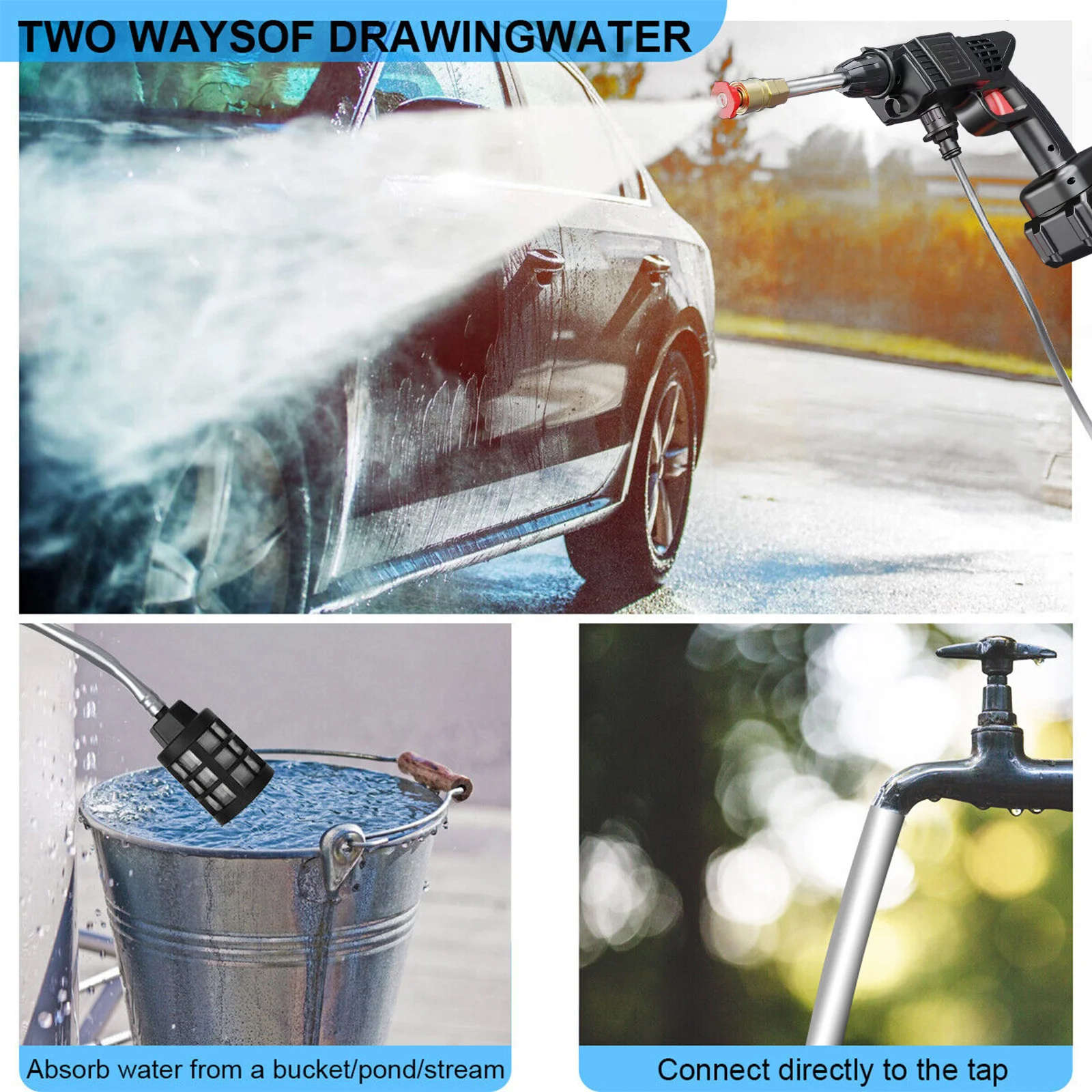 Portable Cordless Car High Pressure Washer Water Wash Cleaner - Image 5
