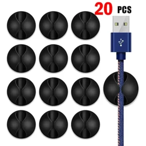 Adhesive Cable Clips – Desk Cord Organizer