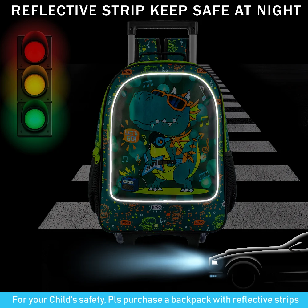 Dinosaur Rolling Backpack For Boys - Image 6