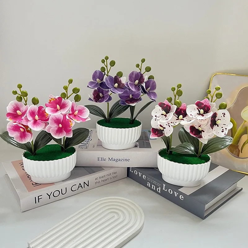 Two Sets Of Three Simulated Flowers - Image 2