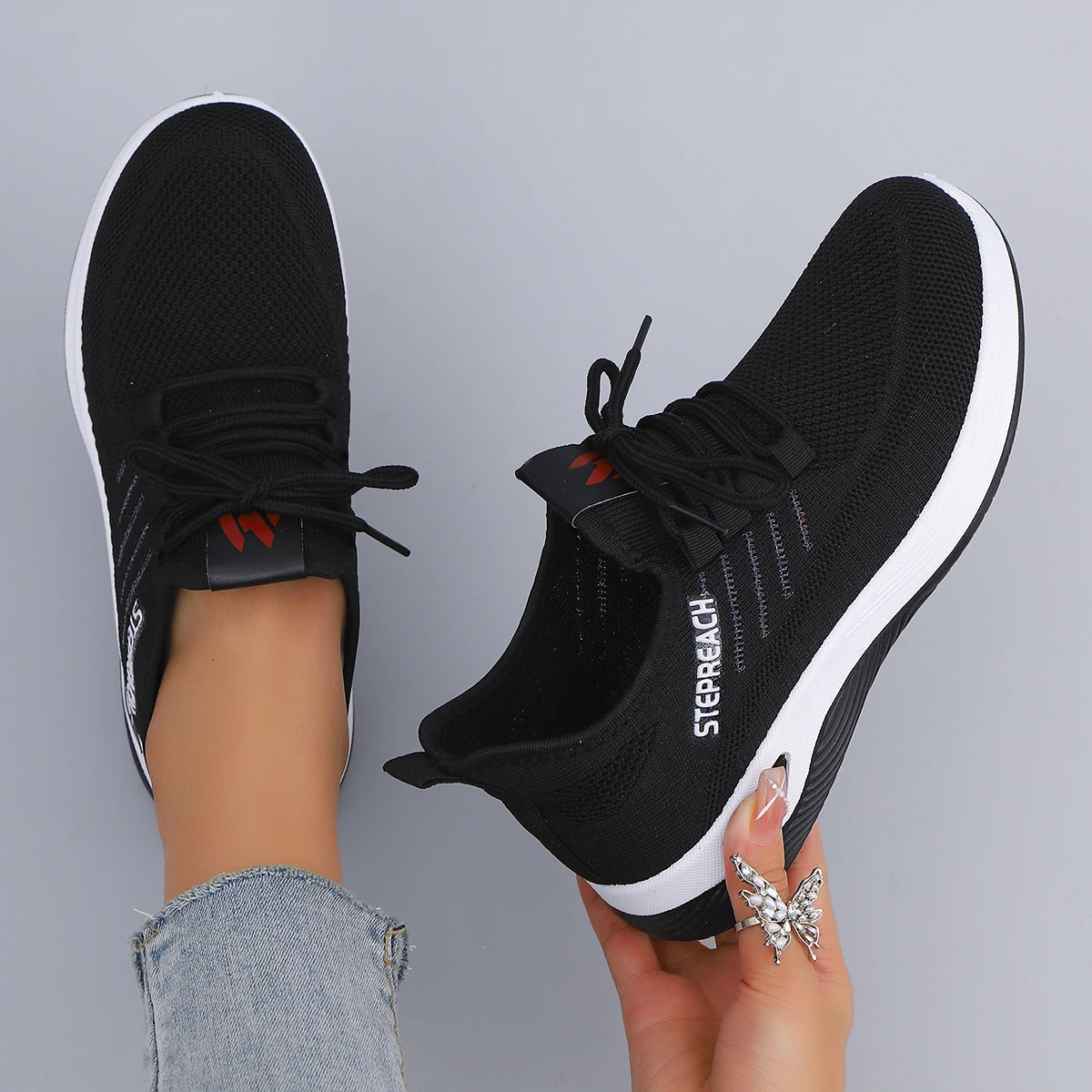 Women's Breathable Mesh Flat Shoes - Image 2