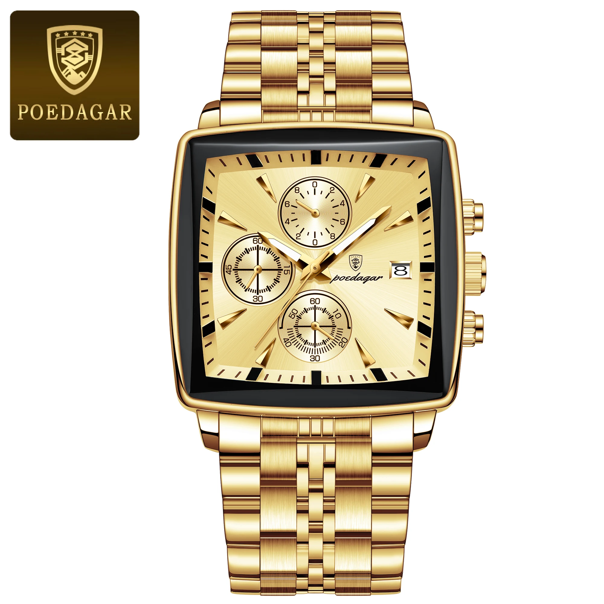 Men's Square Sport Watch – Steel Band - Image 11