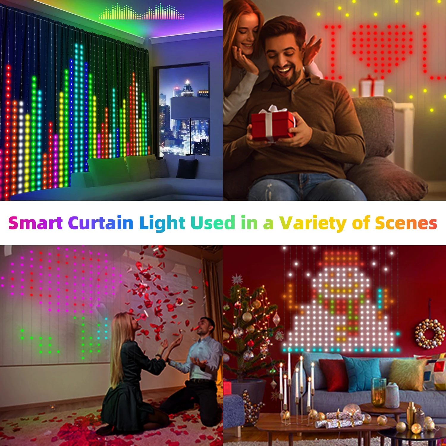 Led Smart Curtain Lights New Year S Garland App - Image 3