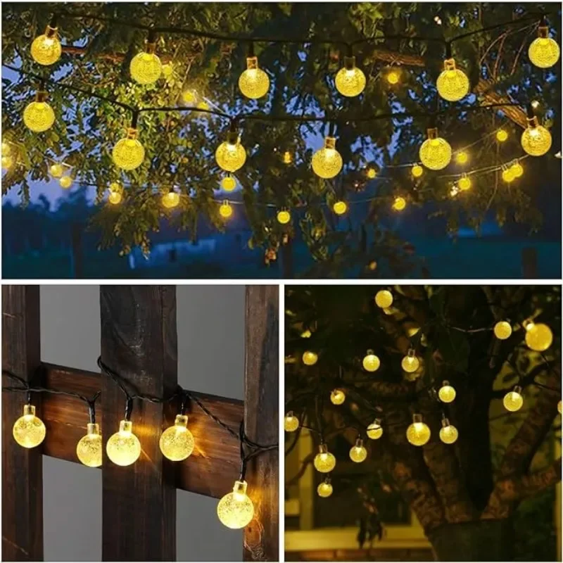 Solar Crystal Globe String Lights Outdoor Waterproof Fairy Light Christmas Halloween Party Decor Lights for Garden Balcony Patio - Image 6