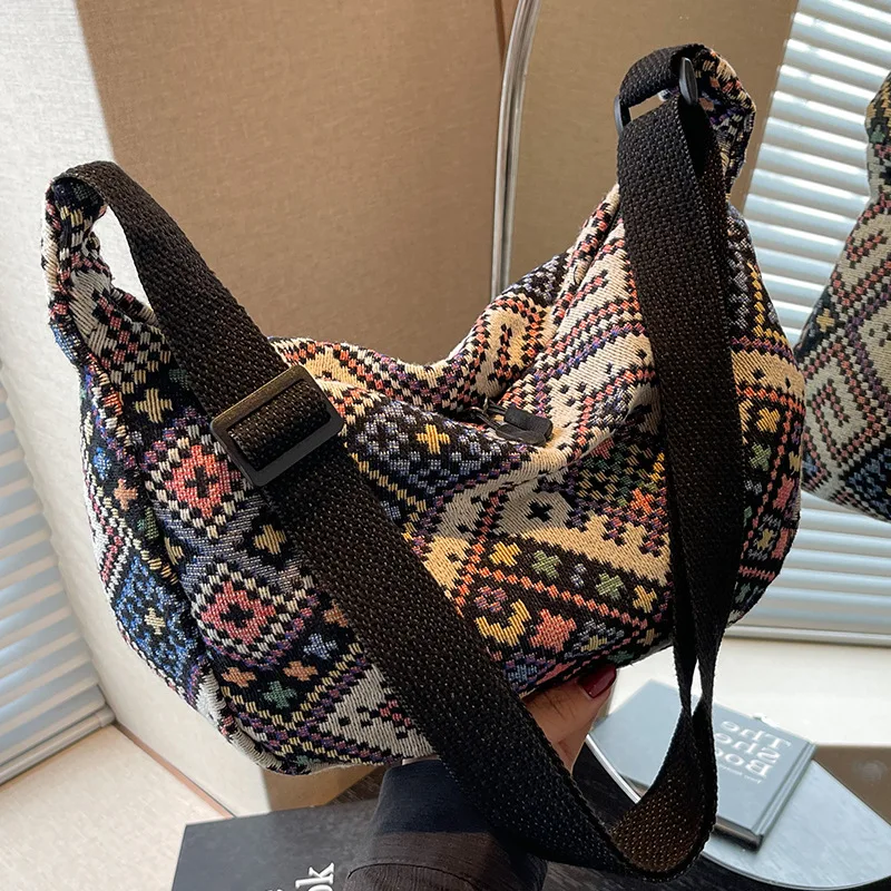 Ethnic Wind Canvas Shoulder Bag Small Tote Female Messenger - Image 7