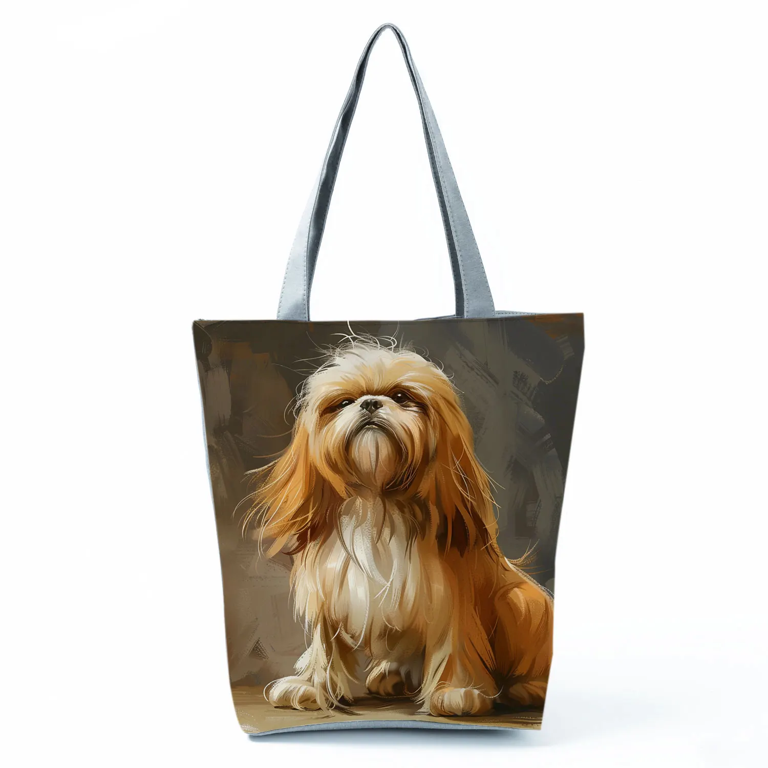 Cute Shih Tzu Print Shopping Bags Groceries Women Handbags - Image 9