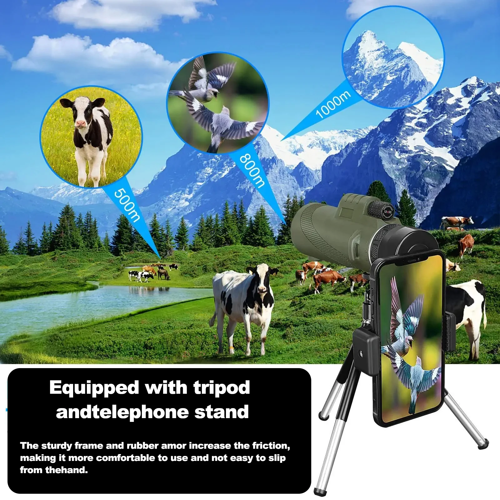Portable HD Zoom Monocular Telescope 80×100 - Image 3