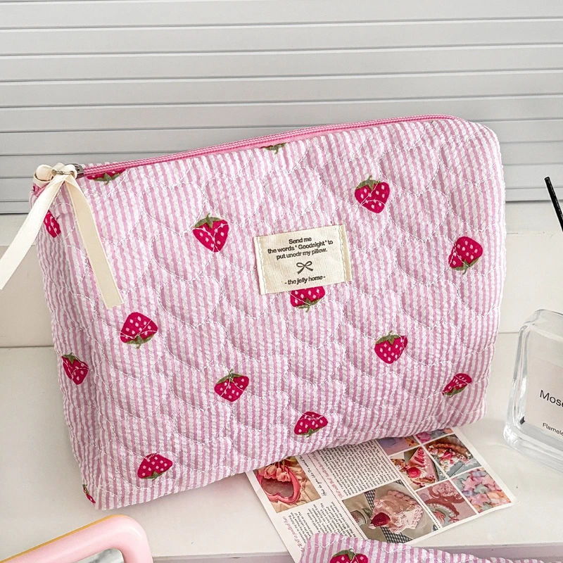 Pink Girl Embroidery Strawberry Children S Schoolbag Student Birthday - Image 9