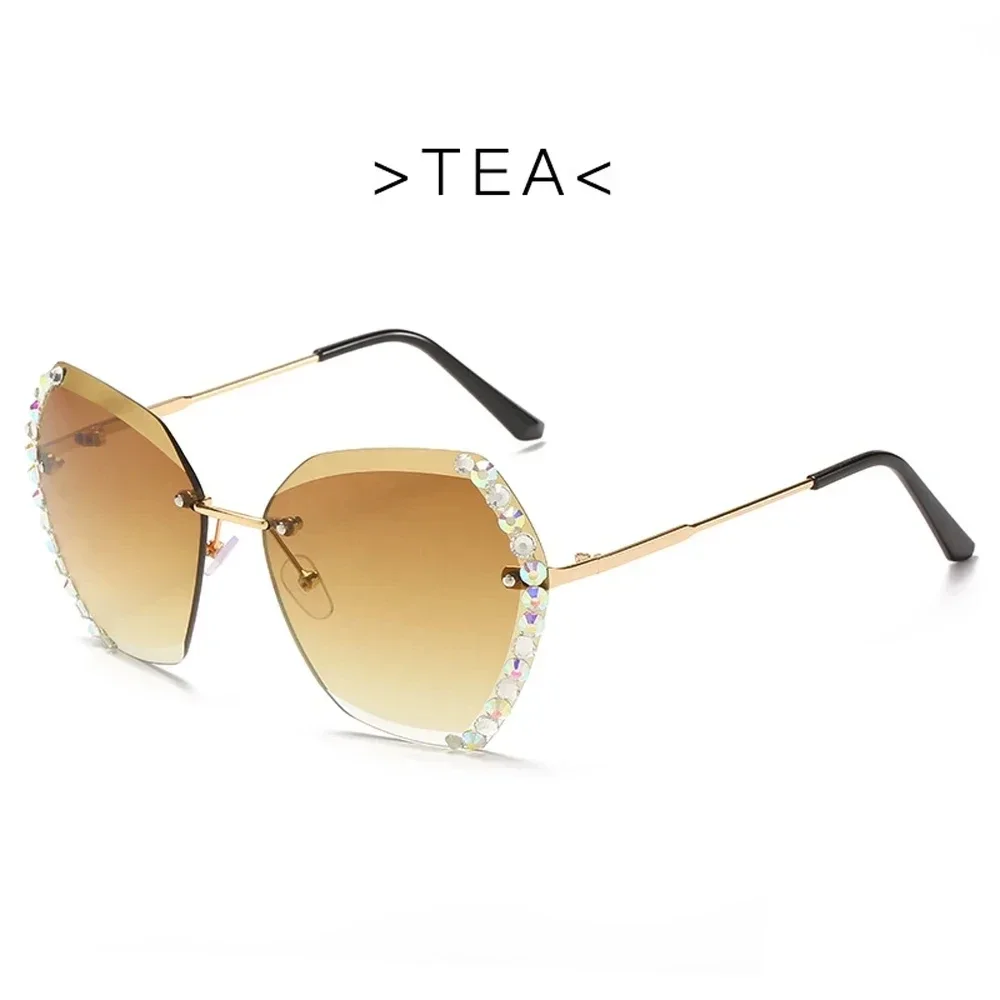 Vintage Fashion Oversized Rimless Sunglasses Women Famous Luxury Brand - Image 9