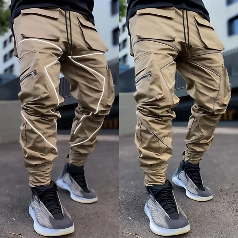 Men S Reflective Cargo Pants New Hip Hop Casual - Image 7