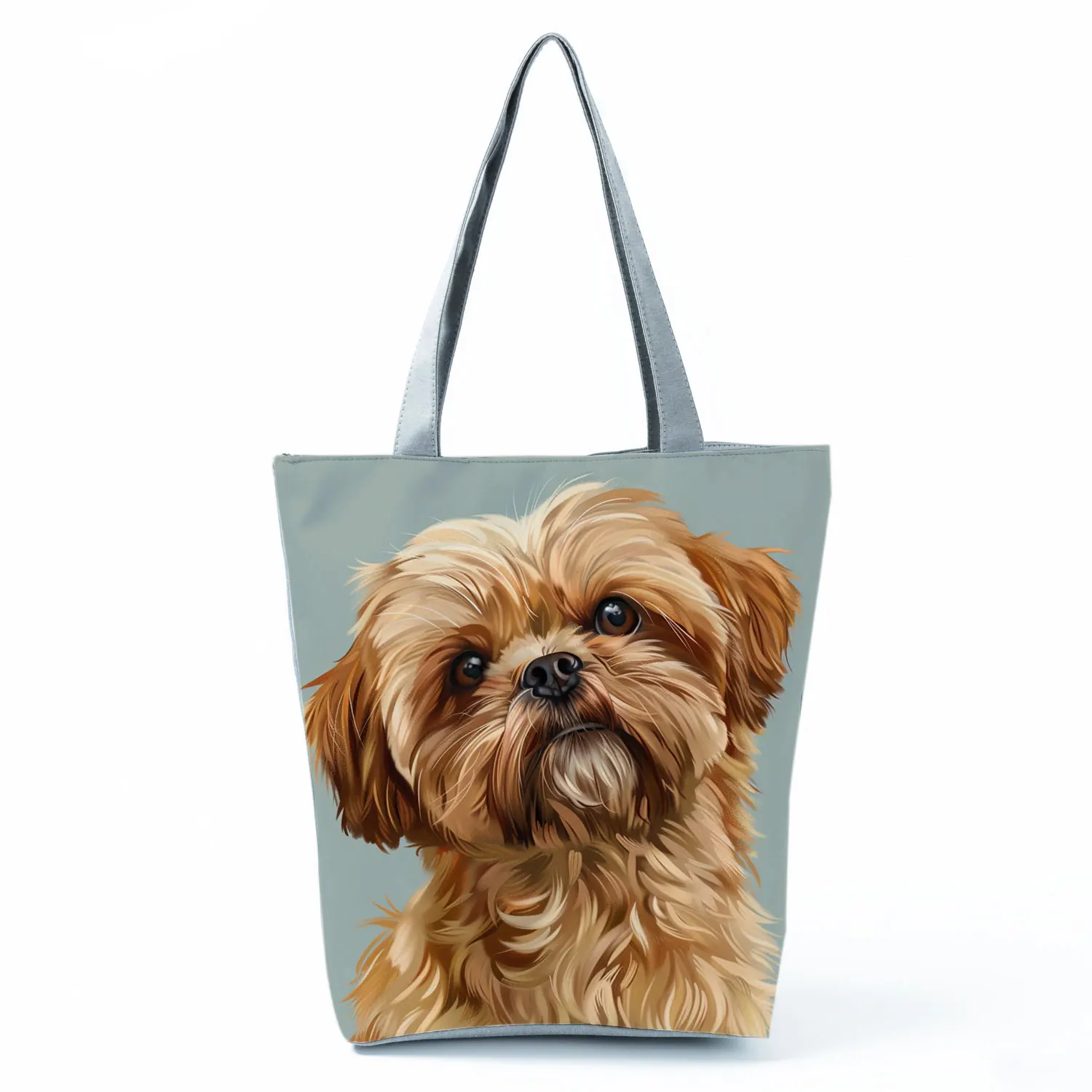 Cute Shih Tzu Print Shopping Bags Groceries Women Handbags - Image 11