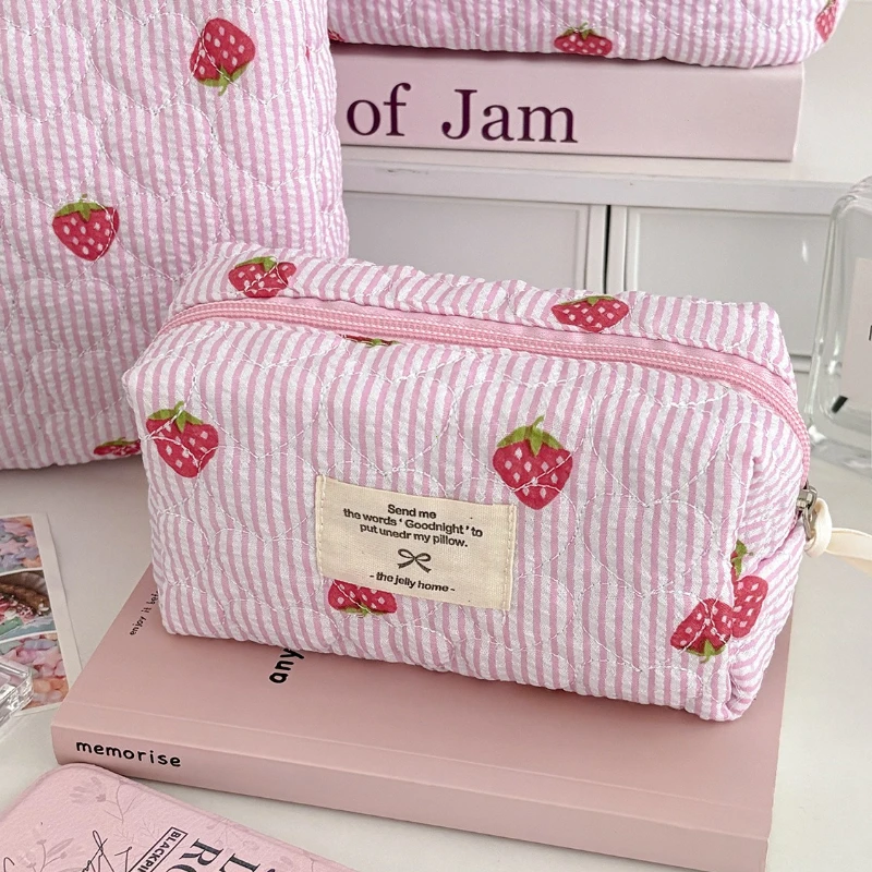 Pink Girl Embroidery Strawberry Children S Schoolbag Student Birthday - Image 7