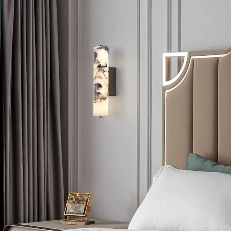 Nordic Cloudstone Lamps Bedside Living Room Italian Style Natural Stone Marble Light Luxury Home Decoration Modern Wall Lights - Image 3