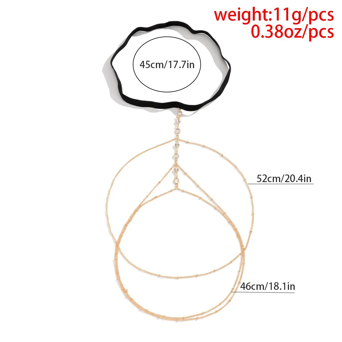 Boho Elastic Band Crystal Leg Thigh Chain For Women - Image 4