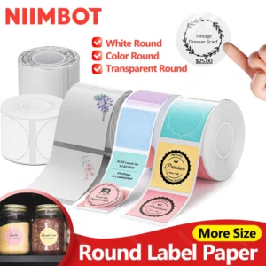 Portable Round-Label Thermal Printer
