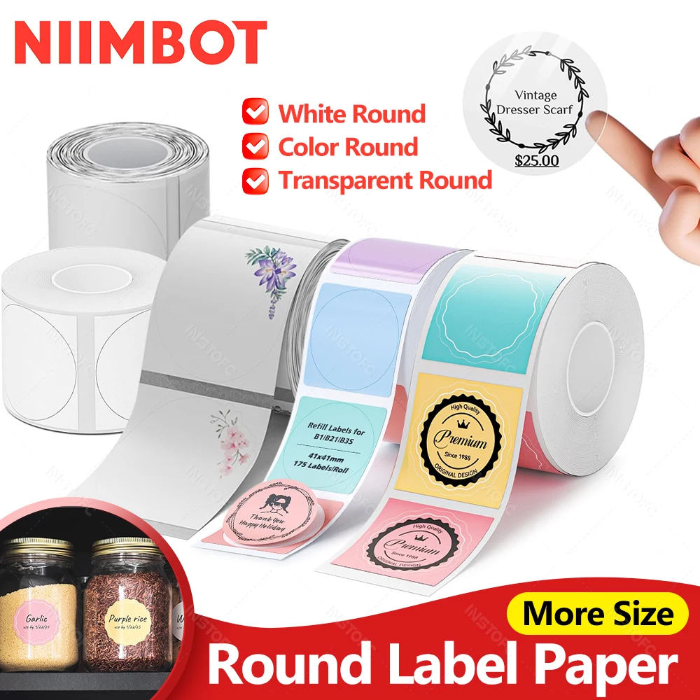 Portable Round-Label Thermal Printer