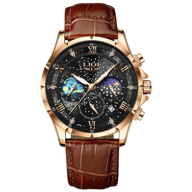 Men's Leather Strap Quartz Watch – Classic - Image 8