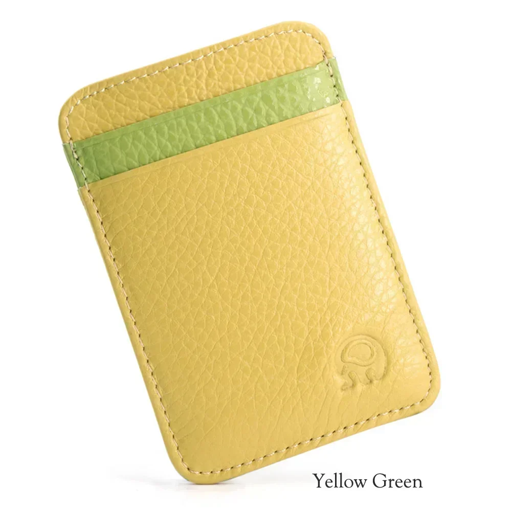 Fashion 100% Genuine Leather Thin Bank Credit Card Case - Image 22