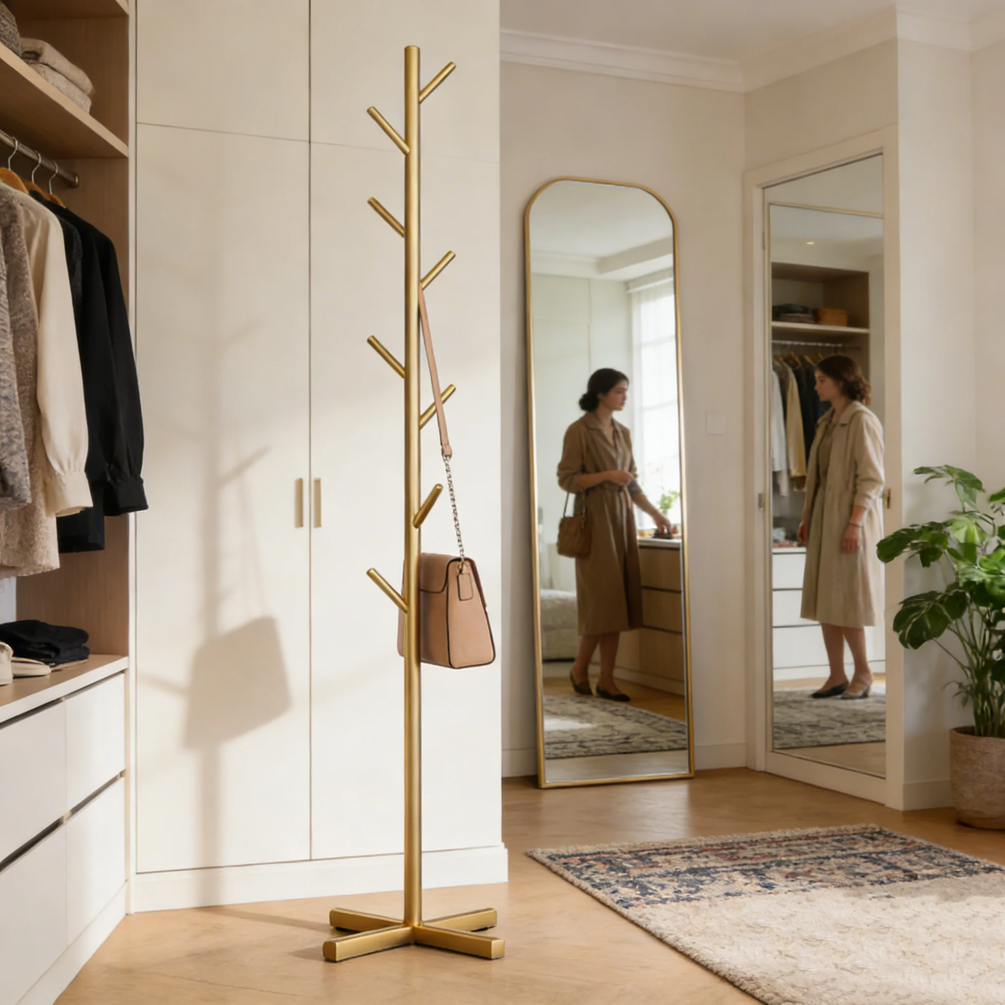 Floor Standing Clothes Rack Household Coat Hanger Simple Storage