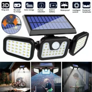 Solar Lights Outdoor Motion Sensor Human Induction Adjustable Head