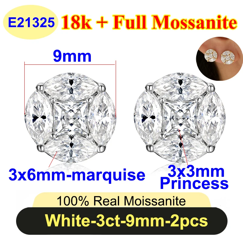Purenew Princess Marquise Cut Moissanite Earrings For Women S925 - Image 14