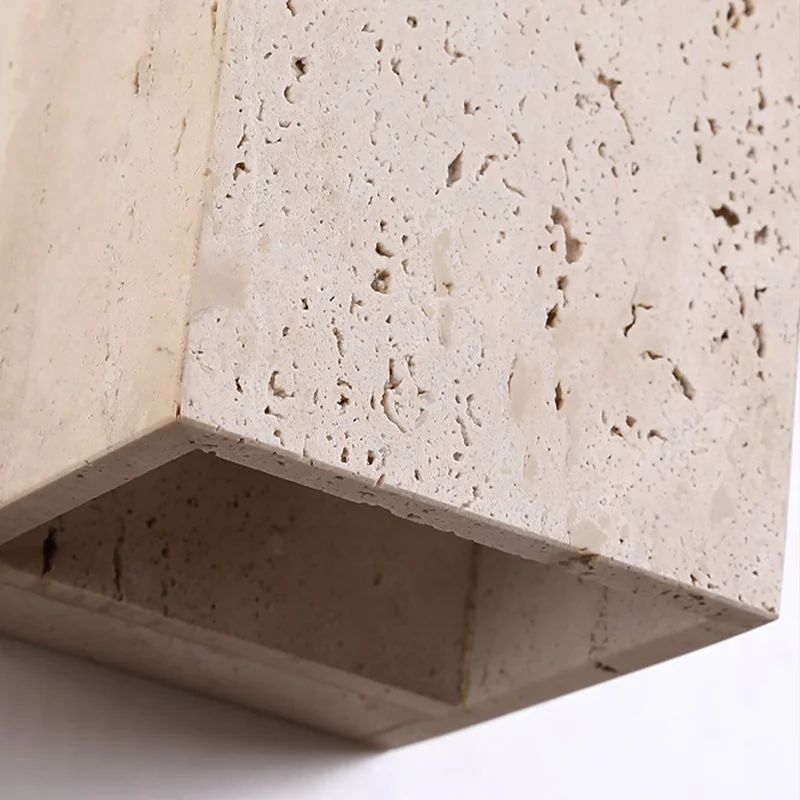 Square Shape Natural Stone Outdoor Waterproof Exterior Wall Lights Courtyard Decoration Sconce Hallway Stairs Bathroom Wall Lamp - Image 6